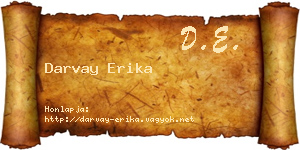 Darvay Erika névjegykártya